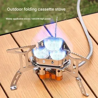Portable, ausfaltbare Gasgrill mit drei Grillflächen, Mini-Gasgrill mit einer Grillfläche, windfest, leistungsfähiges Kochgerät