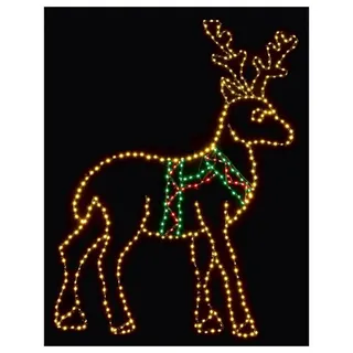 Weihnachten Rentier 1.04Mx86CM Flexibright Motiv 426 Bunt LED`S Dekoration