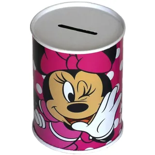 Minnie Spardose aus Metall, nicht öffnbar, Farbe Fuchsia (10 x 7,5)