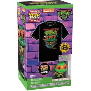 funko - pop! Funko Pocket Pop! & Tee: Teenage Mutant Ninja Turtles (TMNT) - Large - (L) - T-Shirt - Kleidung mit Vinyl-Minifigur Zum Sammeln - Geschenkidee - Spielzeug und Kurzärmeliges Top Für Erwachsene