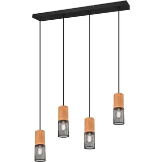 Trio Tosh 4-flg. 60 cm Schwarz matt Holz