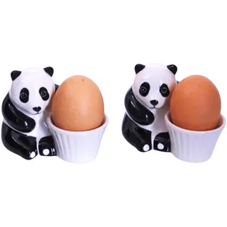 Tier Panda Eierbecher Set aus Keramik 2 er Set