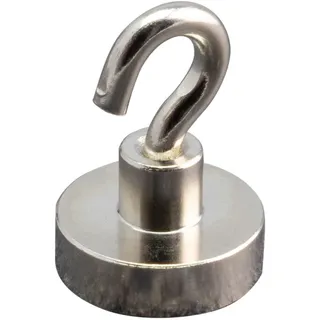 10 Magnethaken, Neodym 20 mm, Stahl|Neodym, silber