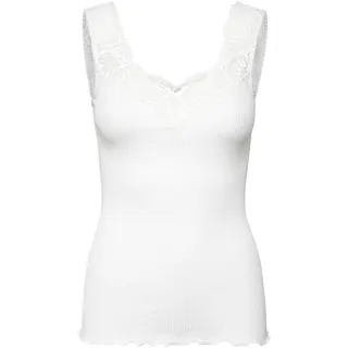 rosemunde Spitzentop "Beatha Lace Top mit Seide" Vintage-Spitzenbesatz, feminin, ohne Ärmel, Seidenmix, new weiß