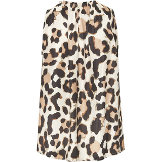Blusentop LASCANA "aus Satin mit gerafftem Ausschnitt und Leoprint", Damen, Gr. 46, braun (animal bedruckt), Satin, Obermaterial: 100% Polyester, bedruckt, figurumspielend hüftlang, hoch geschlossener Ausschnitt, Blusen Blusentop, elegantes Satintop, Partytop mit Animaldruck, für festliche Anlässe, Topseller