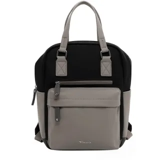 Rucksack TAMARIS "Rucksack TAS Gianna", Damen, Gr. B/H/T: 31cm x 34cm x 17cm, schwarz (schwarz, grau 108), Obermaterial: 60% Polyurethan PU. 40% Polyester PES., Rucksäcke Rucksack