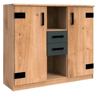 WIMEX Liverpool 124 x 105 x 41 cm Plankeneiche / Graphit
