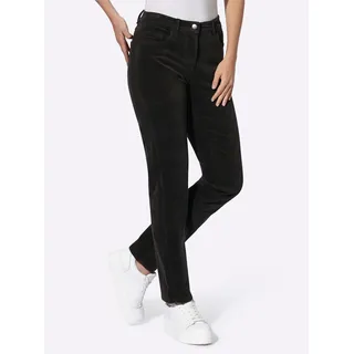 Samthose INSPIRATIONEN, Damen, Gr. 52, Normalgrößen, grau (graphit), 98% Baumwolle, 2% Elasthan, unifarben, Hosen Samthose