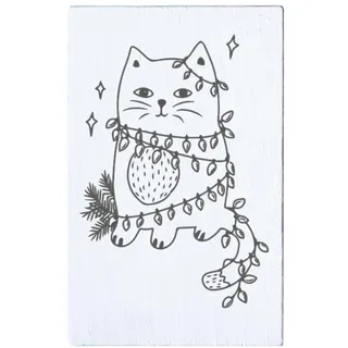 May and Berry Holzstempel - Weihnachtskatze, 35x55mm, Weiß
