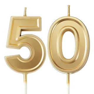 URAQT Geburtstagskerzen Zahlen 50, Weihnachtskerzen, Grüne Kerze zum 50. Geburtstag,Gold Glitzer Geburtstagskerzen,3D Zahl 50 für Kuchen Für Dekorative Geburtstagstorte Hochzeitsparty Abschlussfeier