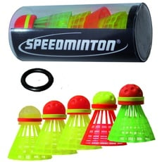 Speedminton Mix 5pk Speeder Tube - incl. 5 different Birdies for Speed ​​Badminton/Crossminton for Outdoor Games (SM03-100-5)