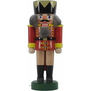 Nussknacker König rot/gelb 16cm NEU Nußknacker Holz Figur Erzgebirge
