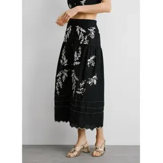 Pepe Jeans für Damen. PL901216 Midirock Epsom schwarz (L), Lässig, Baumwolle