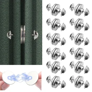 12 Paare Magnete für Vorhänge Magnet für Gardinen,Schlafzimmer,Küche, Büro | Vorhang Verschluss Magnet,Raffhalter Magnetisch,Vorhang Magnetknopf,Magnetische Gardinenschließe,Magnetische Raffhalter