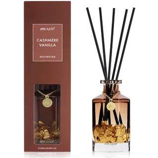 Airkeep Raumduft mit Duftstäbchen 180ml – Cashmere Vanilla– Langanhaltender Reed Diffuser mit 8 Stäbchen, Dekorativer Raumduft für Bad, Schlafzimmer & Wohnzimmer