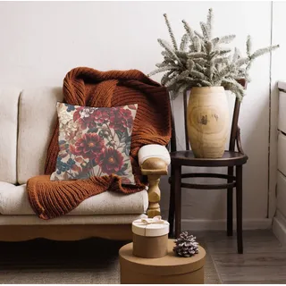 queence Dekokissen »Blumenstrauß« Dekokissen mit HD Premium Druck Weihnachten, bunt