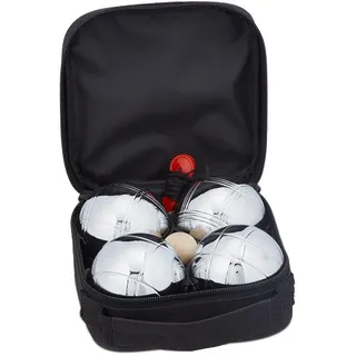 Relaxdays Boule Kugeln , Multicolor , Metall, Textil , 15.5x15.5 cm , Freizeit & Co, Gartenspielzeug