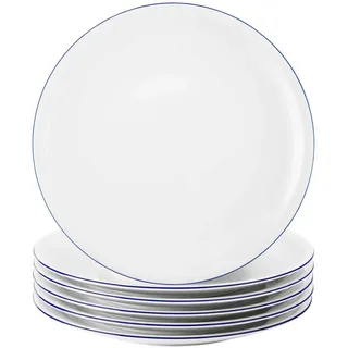 SELTMANN WEIDEN Speiseteller »Speiseteller Compact Blaurand ø 27 cm 6er Set weiß-blau«