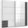Schwebetürenschrank Emden 225 x 210 x 65 cm Weiß/Grau