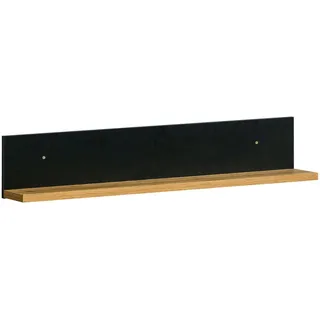 Feldmann-Wohnen Wandregal Lamia La12 Wotan Eiche / schwarz 90 / 17 / 18cm , Braun, Schwarz , Holzwerkstoff , Rechteckig , 90x18x17 cm , Wohnzimmer, Regale, Wandregale