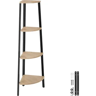 tectake Eckregal Newbridge, inklusive Kippschutz, 34 x 34 x 125 cm, Industrial Holz hell, Eiche Sonoma , Naturfarben , Holzwerkstoff , Beton Optik , Quadratisch , 34x125x34 cm , Wohnzimmer, Regale, Bücherregale