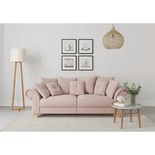 Home affaire Big-Sofa »Queenie Megasofa«, (2 St.), mit weichem Sitzkomfort und zeitlosem Design, viele kuschelige Kissen, lila