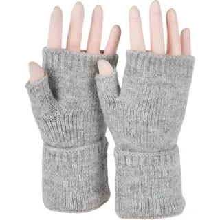 styleBREAKER Strickhandschuhe "Fingerlose Strickhandschuhe Einfarbig" 1 Stk., hellgrau meliert