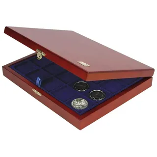 Schwäbische Albumfabrik Münzen-Kassette Holz: Münzenkassette Echt Holz für verschiedene Münzen mit 3 Einsätzen