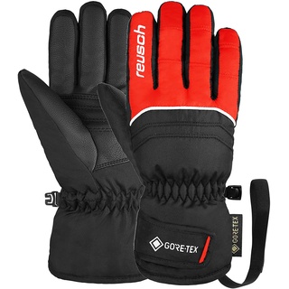 Reusch Kinder Teddy Gore-tex Wind-und Wasserdicht Warme Skihandschuhe Sporthandschuhe Schneehandschuhe Zum Schlittenfahren Winter-Handschuhe, Schwarz/Rot, 6.5