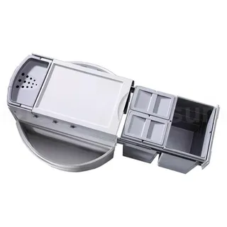 Hailo Eckabfallsammler 3646132 3-fach Mülltrennung 18 + 2x 8,5 Liter - Grau