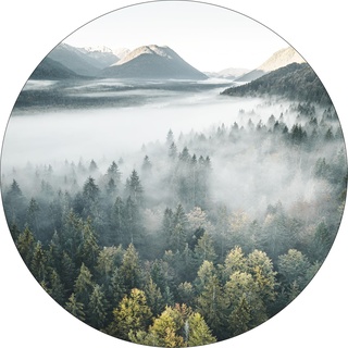 Pro-Art Glasbild Misty valley IV, rund 50 cm