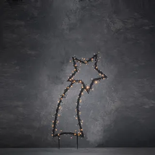 Luca Lighting Garden d'Light Sternschnuppe Gartenstecker mit warm-weißer LED-Beleuchtung - L35 x H77 cm - Schwarz - Weiß