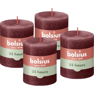 Bolsius Rustik Stumpenkerzen 8 cm rot