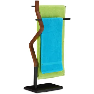 Relaxdays Handtuchhalter stehend Braun