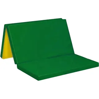 Dreiteilige Gymnastikmatratze, grün-gelb, 150x100x8 cm