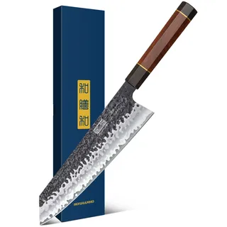 HOSHANHO 23 cm Japanisches Kiritsuke Kochmesser, Profi Messer Küchenmesser aus 9 Schichten Hochwertigem Carbon Stahl, Chefmesser Scharfe Allzweckmesser mit Geschenkbox