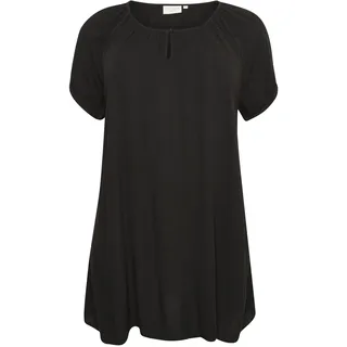 KAFFE CURVE Tunika KCami Tunika Kleid Große Größen Damen Kurzarm Lang Oberteil Tunikakleid 48, Black Deep