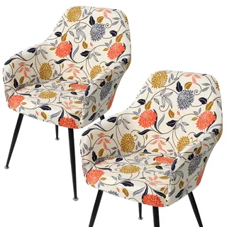 MEIVINES Stuhlhussen 4er Set Stretch Stuhlbezug Sesselbezug | Stuhlhussen mit Armlehne Abnehmbare Schonbezug für Bürostühle Esszimmerstühle Schminktisch Stuhl Küchenstühle (Beige)