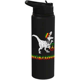 Reggae Dinosaurier Hippie Dino Rasta Reggae Rastafari T-Rex Stainless Steel Insulated Water Bottle