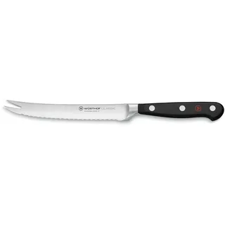 WÜSTHOF Classic Tomatenmesser 14 cm, Schwarz,silber