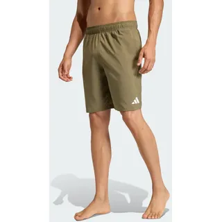 adidas 3 Bar Logo 8 ́ ́ Badeshorts - Olive Strata / White - L