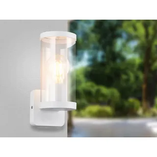 LED Außen-Wandleuchte Weiß, Fassadenbeleuchtung Hauswand, Terrassenlampe H: 23cm - Weiß