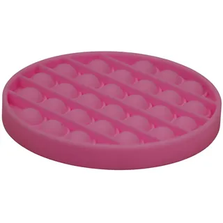 alldoro 63043 - Push & Play Silikon Fidget Spielzeug ca. 12 cm rund, Pop it Anti Stress Fingerspielzeug, Bubble Push Toy für Stressabbau, Geschicklichkeitsspiel für Kinder und Erwachsenen, Pink