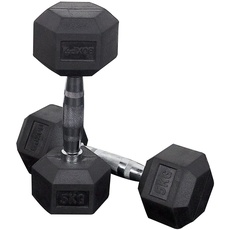 BOXPT Hexagonale Hantel, Schwarz, 15 kg (1 Stück)