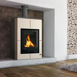 Aquaflam Vario Saporo Manual Wasserführender Kaminofen Creme 11/5 kW - Creme