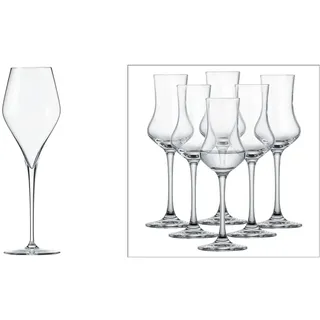 Schott Zwiesel 141706 Finesse Champagneflûte met MP, 0.3 L, 6 Stück & Digestifset Classico (6er-Set), klassische Schnapsgläser mit Stiel