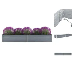 Bild Garten-Hochbeet Verzinkter Stahl 320x80x45 cm Grau