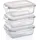 GRIZZLY Rechteckige Vorratsdosen Set 3-teilig 1040 ml