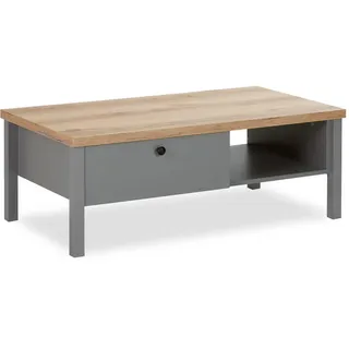 Homestyle4u Couchtisch Grau Nussbaum 110 x 40 x 60 cm