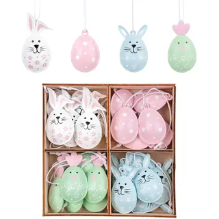 VALERY MADELYN Set Dekoaufhänger Ostern, Osterschmuck aus Metall zum Aufhängen, Osterhase und Ostereier Dekohänger (24)